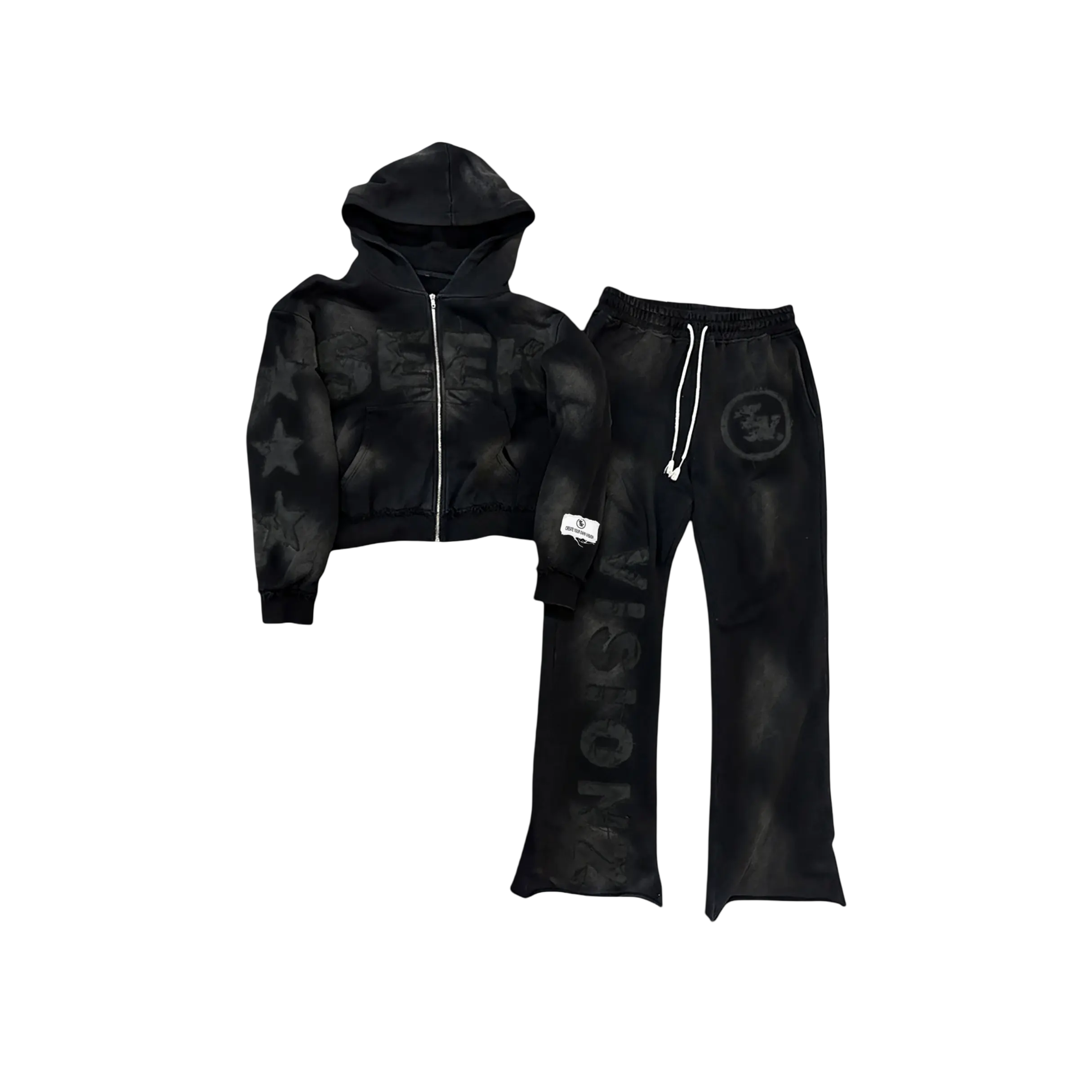 SEEK パーカー SEEK VISIONZ SET - Hoodie & Pants with Bold Prints, Long Sleeve