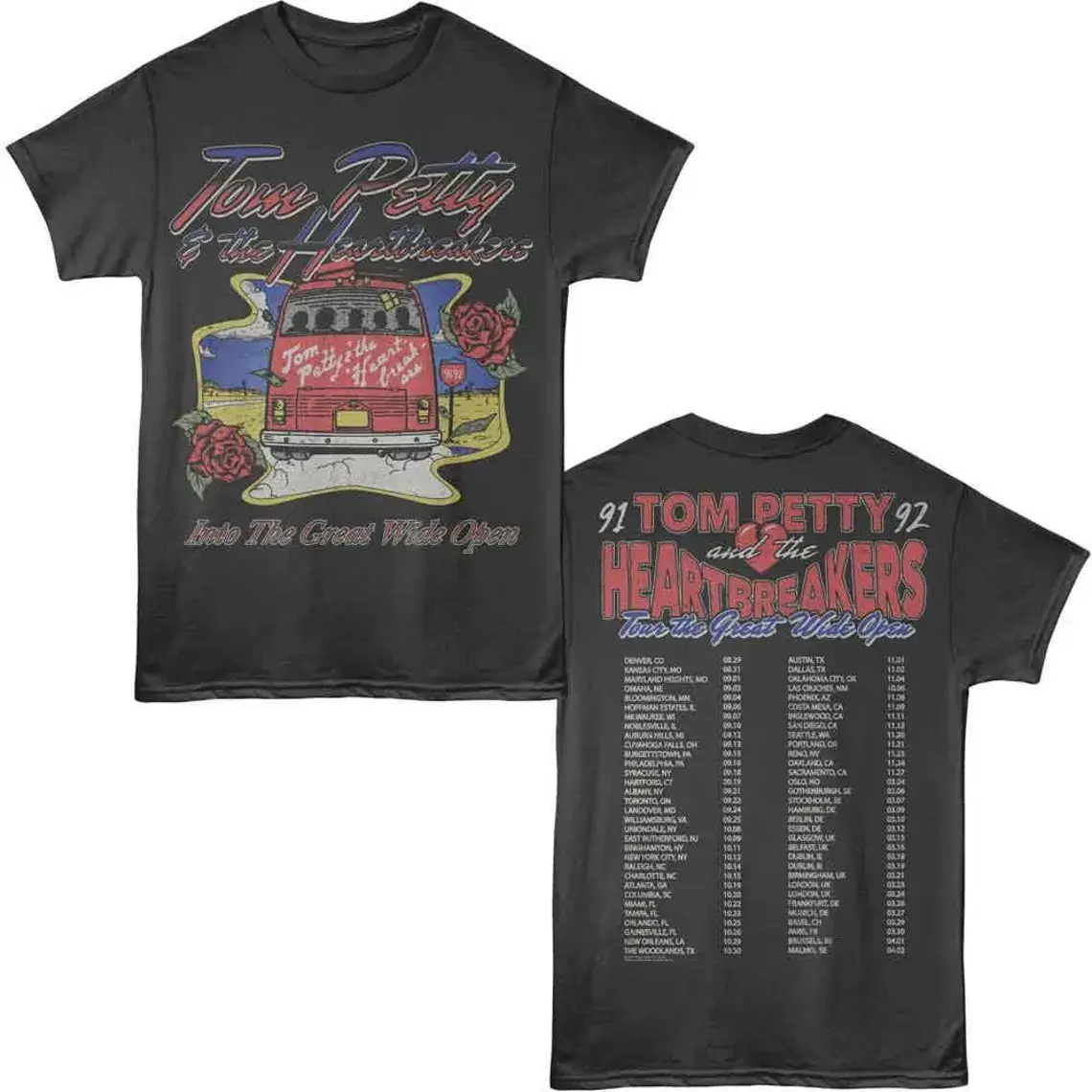 Tom Petty Great Wide Open Tour F/B Smoke T-Shirt – 50th Anniversary Collector‘s Edition! Soft cotton vintage feel, perfect for concerts, road trips & everyday rock style. Gift for true Heartbreakers fans. Shop now before they’re gone!