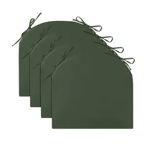PEACE NEST Waterproof Outdoor Chair Cushions Set of 4, Curved Back Patio Seat Cushions with Ties, Washable Bistro Chair Pads for Garden Dining Balcony Chairs
