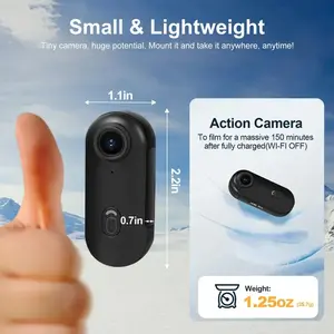 Mini Thumb POV Action Cam, Hands Free Magnetic Wearable Body Camera, Ultra Tiny, Mount Anywhere