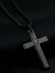 Stainless Steel Cross Chain Design Pendant Necklace for Men and Women, A Hip-hop Trend Street Style Party Vacation Casual Versatile Necklace, Religious Necklace