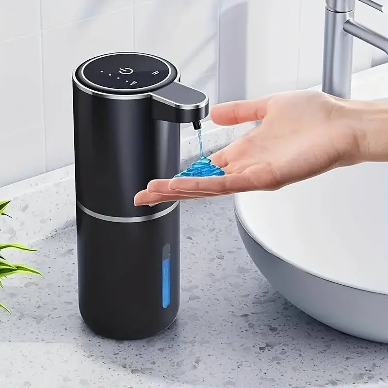 Automatic hand sanitizer dispenser, 45° upward-angled nozzle 350ML, infrared sensor, touch-free safety, USB charging, low noise, essential for bathrooms, Usb rechargeable dispenser
