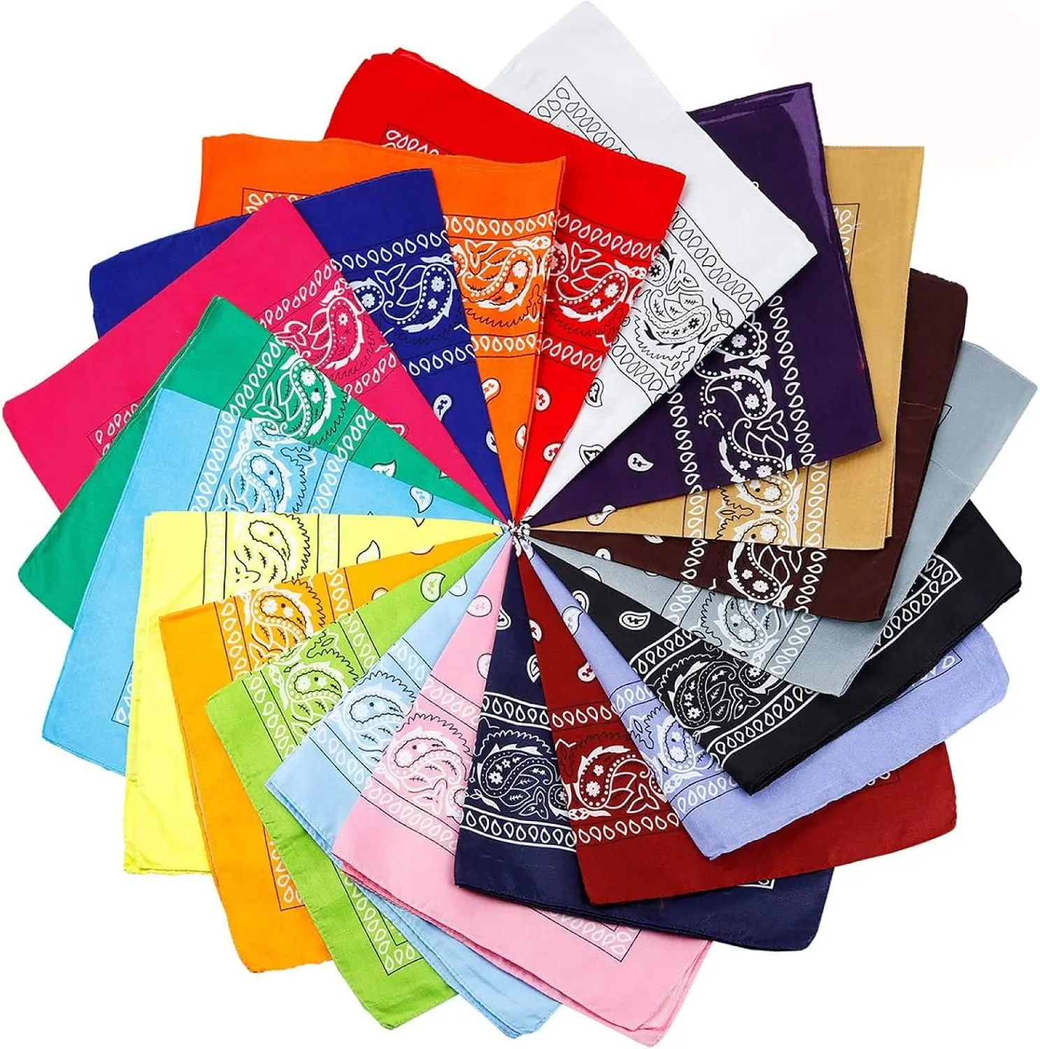 20 Pcs Bandanas for Women Men Head Scarf Handkerchief 22x22 Inch