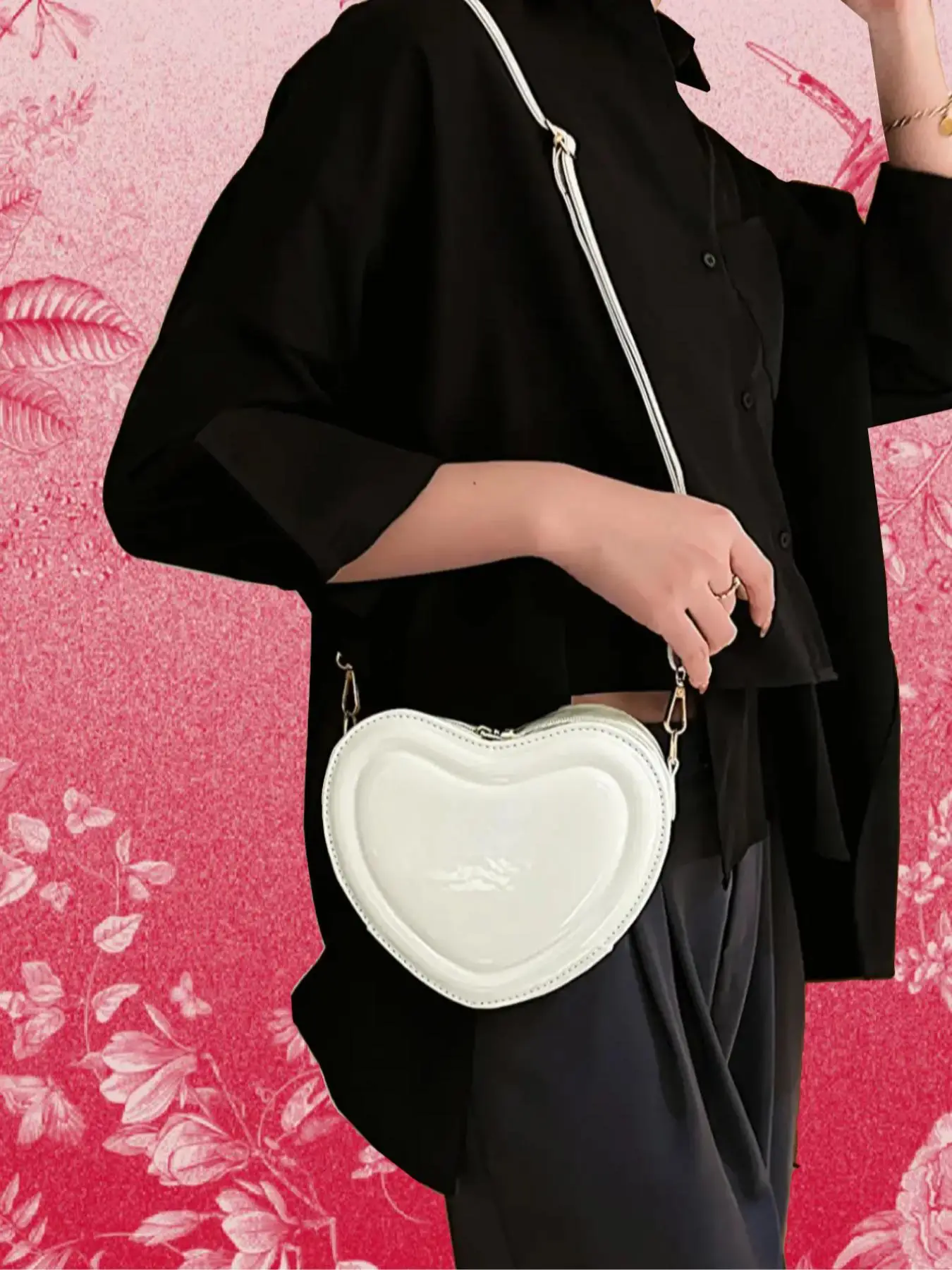 Love Heart Shaped Crossbody Bag for Galentine's Party, Fashionable Solid Pu Leather Shoulder Bag for Daily Used for Women and Girl, New Trendy Love Ba