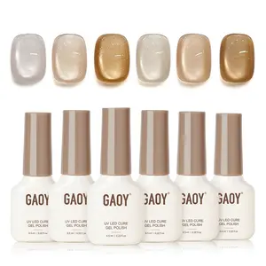 GAOY Crown Jewel Glitter Cat Eye Gel Nail Polish Set with Magnet for Holographic Cat Eye, Salon UV Gel Manicure and Nail Art DIY at Home