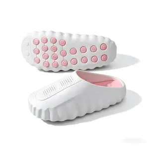 Massage Cloud Slides for Women Men, Orthopedic Foot Massage Slippers with Acupressure Nodes, Non-Slip Thick Cushion Pillow Slides, Breathable Indoor Outdoor House Shoes for Shower, Pool, Beach, Recovery