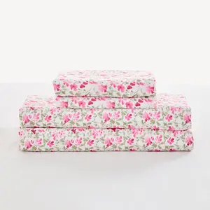 4PC Deep Queen Sheet Set Fit 16", Breathable Microfiber Soft Queen Size Sheet Set, Hotel Style Bed Sheet Set, Gift for, Men - Huge Floral