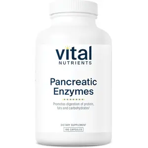 Vital Nutrients Pancreatic Enzymes 1000mg Digestive Enzyme Supplement with Protease Amylase and Lipase for Digestive Support 180 Capsules