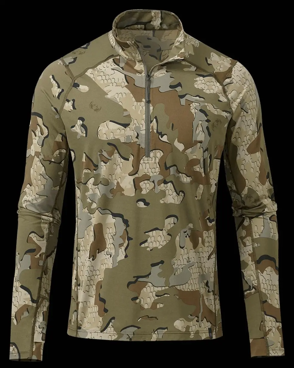 Men's Mid-weight Synthetic Half-Zip Base Layer, Boosted Thermal Underwear Top, Moisture-Wicking Running Shirt, Winter Outdoor Gear