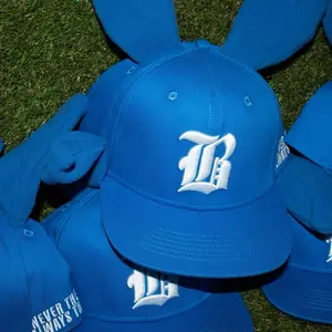 Stylish Bunny Hats - Blue Baseball Cap with White Logo for Men and Women