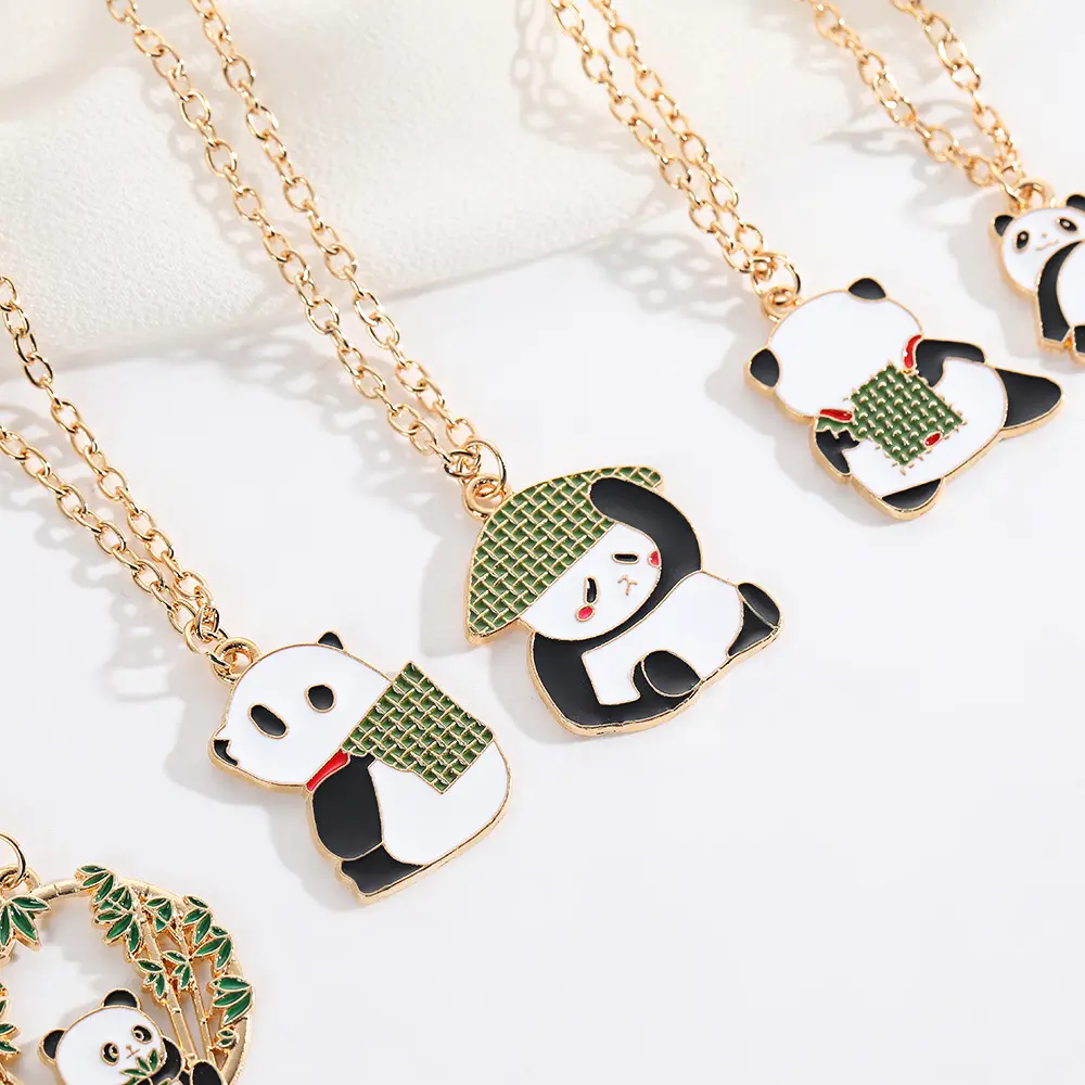 [Summer Offer] Chinese style cute personality cartoon giant panda pendant fashion clavicle chain temperament trendy necklace good sister friend gift