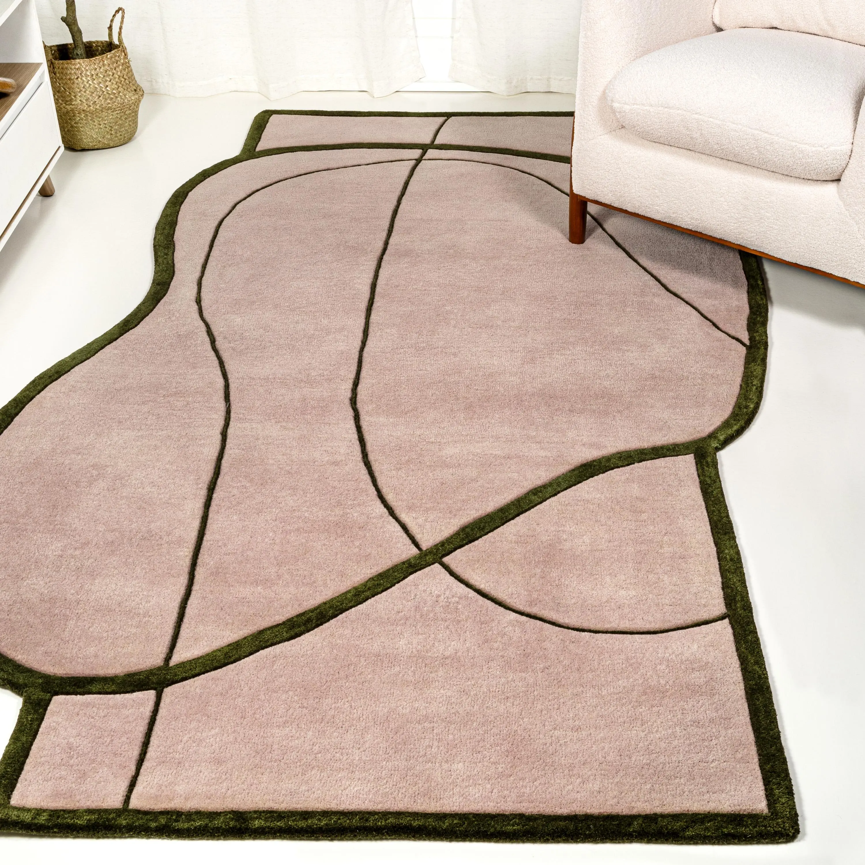 JONATHAN Y JONTHAN Y Mosaic Coastal Geometric Border Handwoven Wool Area Rug; for Living Room, Kitchen, Bedroom, Dining Room, Office