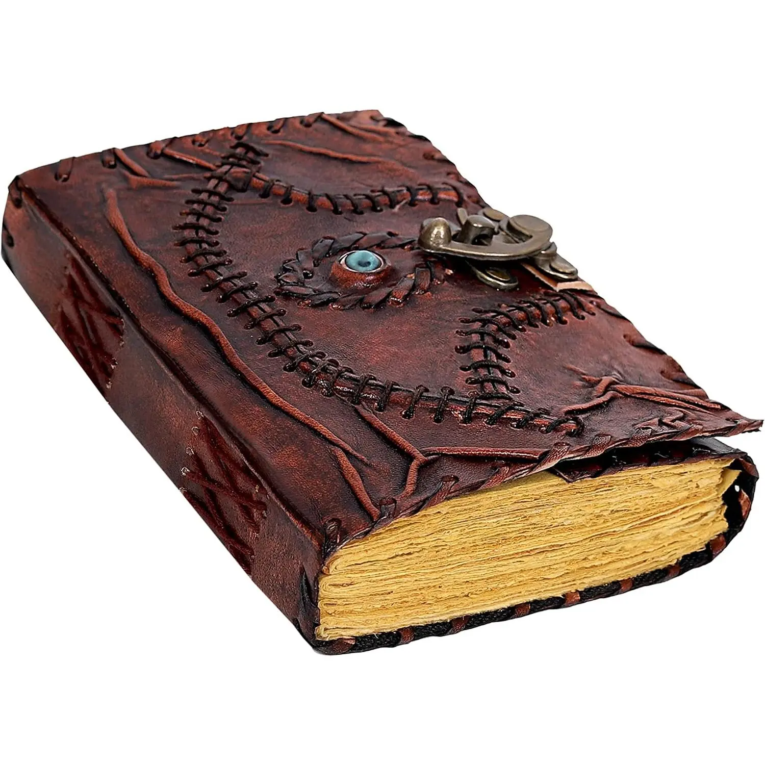 Cuero Leather Spell Book Journal, Hocus Pocus Prop, Halloween Decorations, Office Stationery Notebook, Christmas Gift for Men & Women