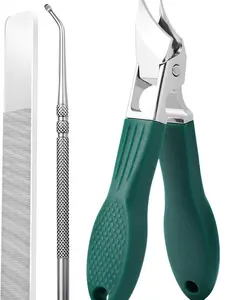 Eagle Beak Beveled Nail Clippers, Wide Jaw Opening Anti-Splash Slanted Nail Clipper Set, Eagle Beak Angled Nail Clippers 3-Piece Set, for Thick and Ingrown Nails .Toenail Clippers for Thick Nails