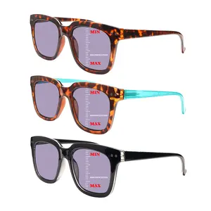 3-Pack Fashion Gray Gradient Multifocal Blue Light Blocking Reading Glasses, designed specifically for women, feature adjustable spring hinges and durable lenses for a comfortable wearing experience, making them ideal for outdoor activities. High Quality
