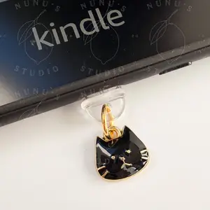 Cat Charm for Kindle, E-Reader Dust Plug Charm USB-C