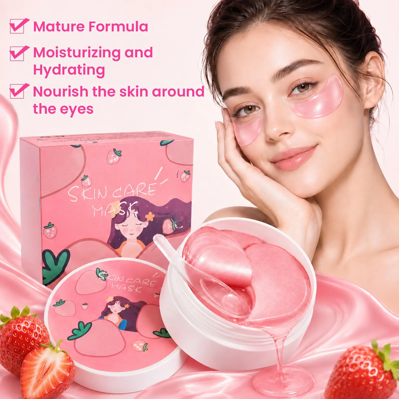 Collagen Anti-Fatigue Eye Patches – 60 Pcs/Set Under Eye Mask, Reduce Dark Circles & Puffiness, Hydrating Eye Care for Tired Eyes, Moisturizing Comfort, Skin Care Gift for All Skin Types