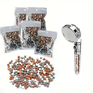 5 Pack Anion Mineral Shower Head Beads, Multicolor Water Purifying Stones, Easy Installation, No Power Needed, Improve Water Quality, Shower Filter, Showerhead Filter Replacement