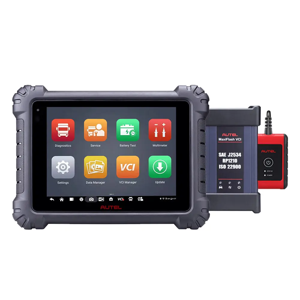 Autel MaxiSys MS909CV 3-in-1 Heavy Duty Automotive Diagnostic Tool - 128GB Storage, 9.7in Display, ADAS Calibration, Amperage Clamps, Bluetooth, Active Tests, Car Battery Tester for Vehicle Repair & Programming, Automotive Scan Tool, Amp Clamps