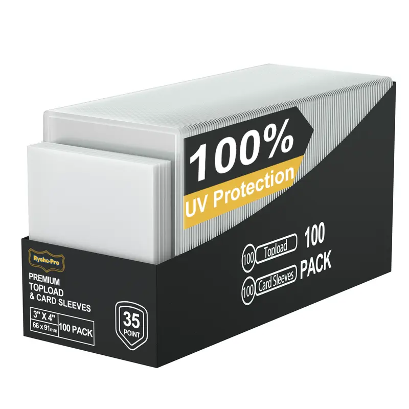 4 x 3 card sleeves 200 Hard Plastic, Arjiekwei 3"X 4" Baseball Cards Protectors Plastic, Trading Card Holder for Trading Sports Baseball Football Game Cards (100 Hard Sleeve + 100 Soft Sleeves) : Toys & Games have for any trading card collector 3" x 4" Trading Card