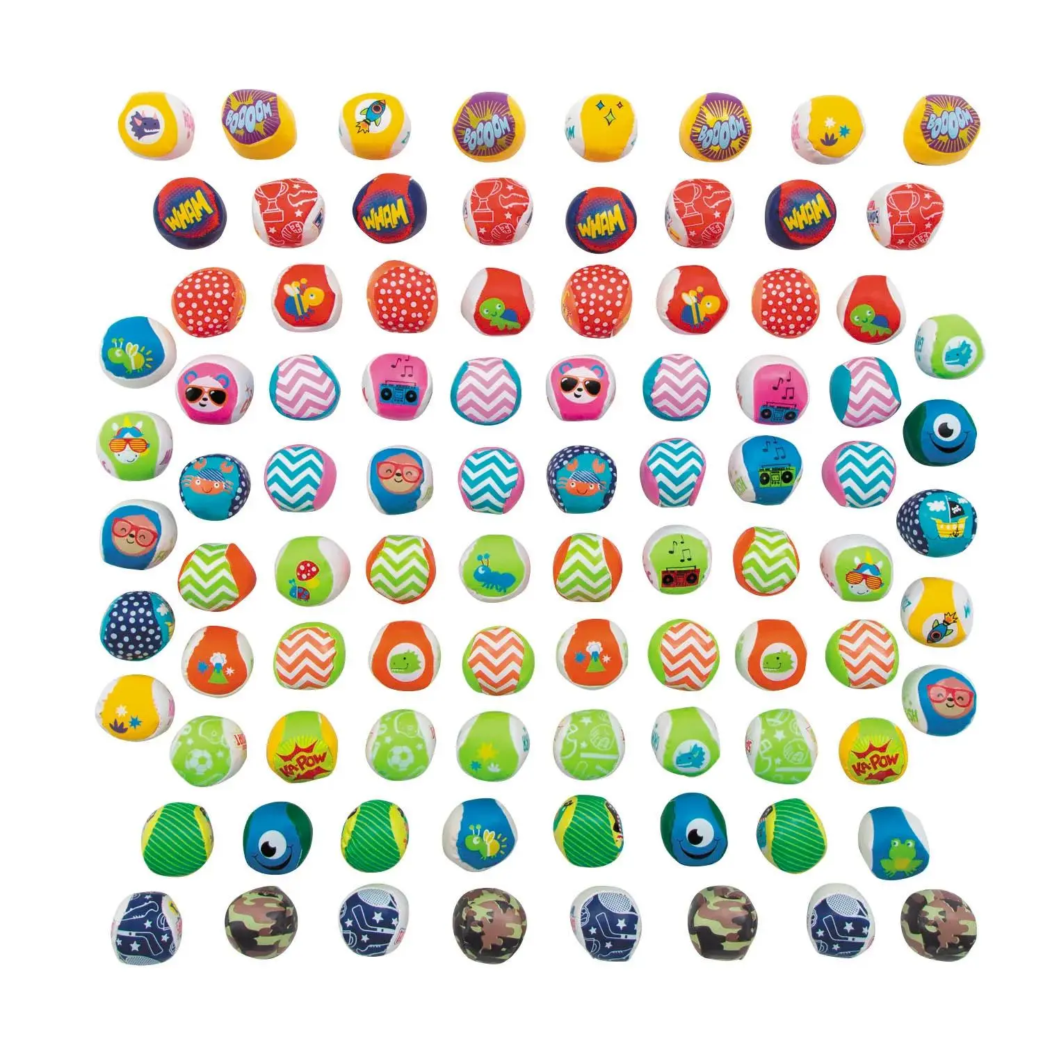 2" Bulk 100 Pc. Mini Mega Everyday Fun Vinyl Kick Ball Assortment
