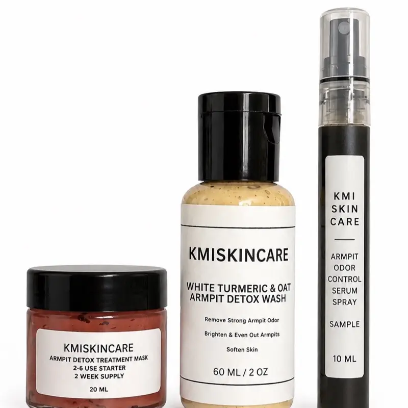 “Try Me First” Armpit Detox Sample Kit | Mask, Wash, & serum spray | Helps remove strong pungent odor | skincare for your underarms | brightens dark spots | made for kids, teens, adults