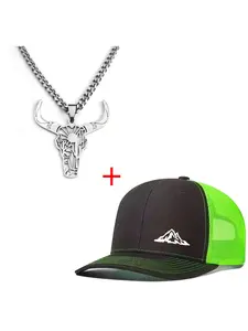 Unisex Baseball Cap with Bull Head Design, Casual Fitted Mesh Hat for Men & Women, All-Seasons Adjustable Trucker Style Breathable Hat, Snapback Trucker Hats