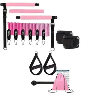 14pcs Pilates Bar Set with 6 Resistance Bands, Yoga and Home Workout Equipment, Multi-Functional Fitness Stepper and Stretching Trainer
