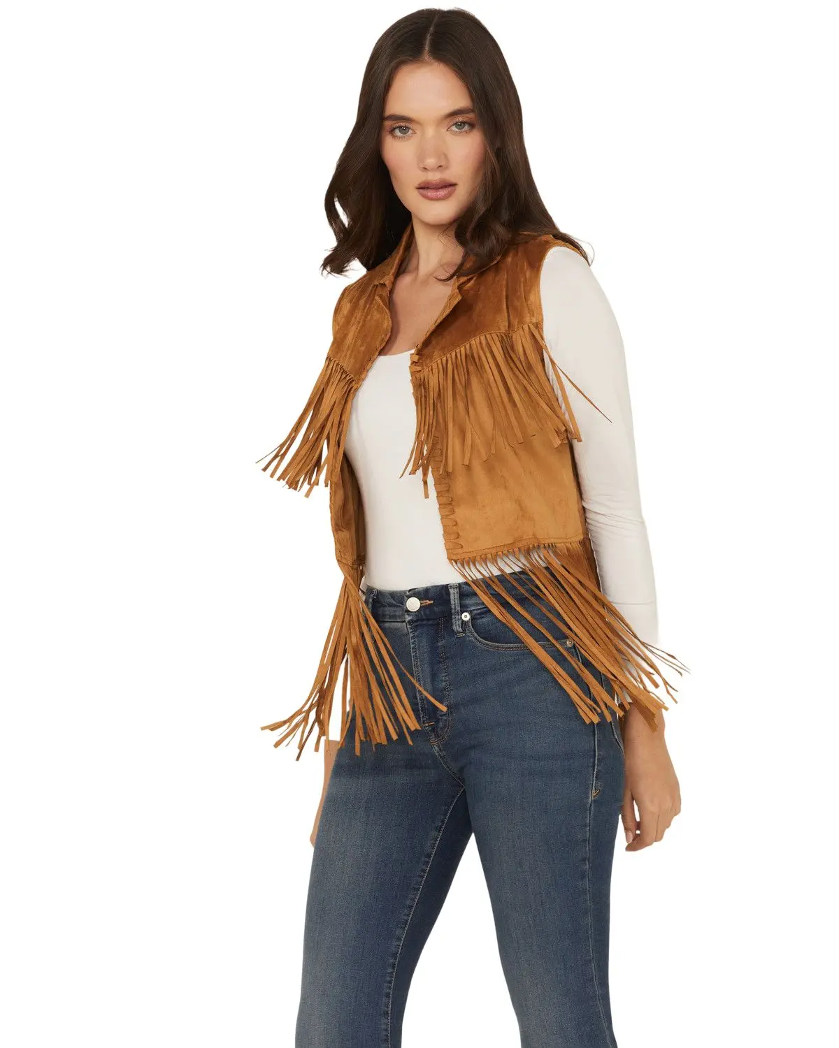 Wrangler Women's X Lainey Wilson Women'S Festival Fringe Faux Suede Vest - 112368240