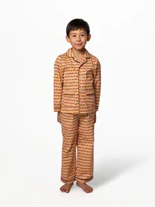 Midcentury Modern Long Pajama Set for Kids