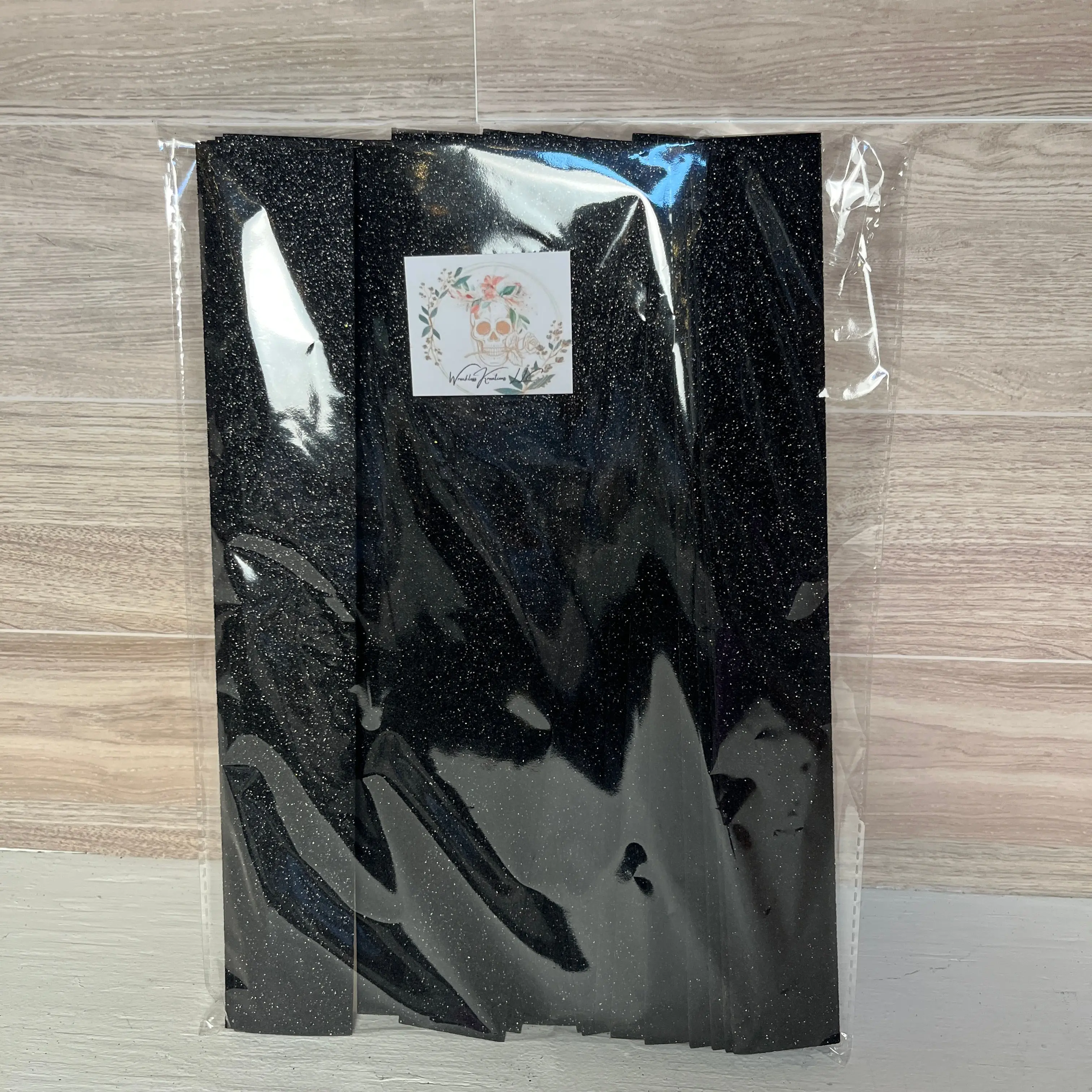 Pre-Cut Self Adhesive Glitter Foam Strips (25) Black