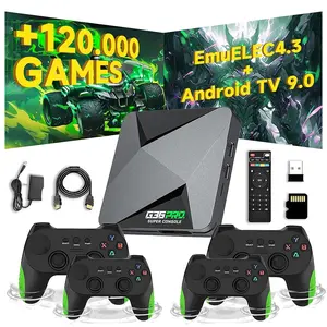 G36 Pro 256G Retro Game Console Game Box,Compatible With 50+ Emulators,EmuELEC 4.3 + Android 9.0 Dual System,4K Emulator Console with 4 Wireless Controllers,Plug and Play Video Game Console for TV