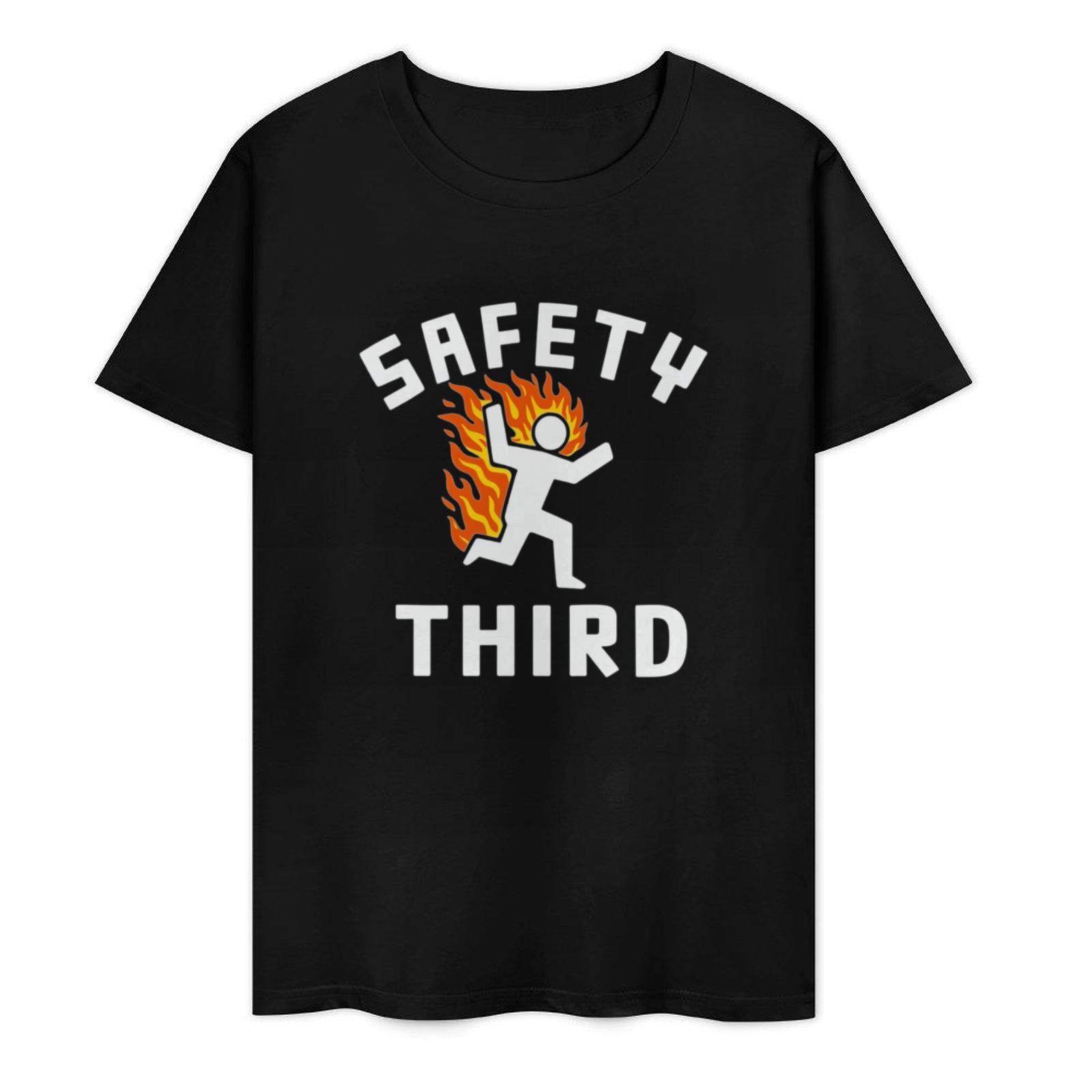 Safety Third Shirt, Funny Safety Humor T Shirt, Fire Running Graphic Tee, Work Humor Shirt