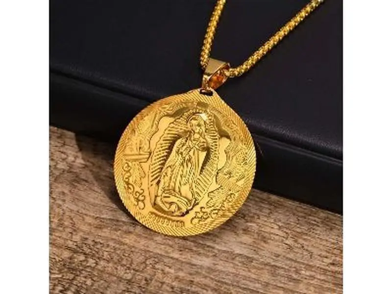 Medal Virgin Mary Cadena Virgen De Mary Salvation Necklace,Miraculous Medallion Religion Faith Necklace