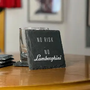 No Risk No Lamborghini Set of 4 Coasters