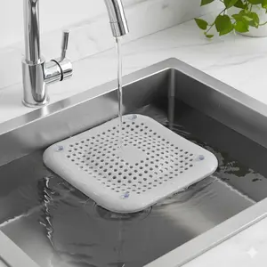 Removable & Washable Drain Filter, Hair Catcher Stopper for Sink & Shower, Prevent Clogging, Odor & Bugs, Anti-Slip Design, Multi-Use for Bathroom Kitchen Drain Cover.