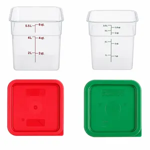 Cambro Square Food Storage Containers with Lids, 2-Pack, 4QT & 6QT, BPA-Free, Stackable