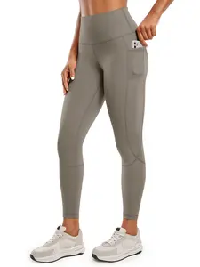 Women's High Waist Solid Yoga Leggings with Pockets, Butt Lifting, Quick Dry, Stretch Workout Pants