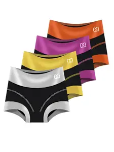 QUASTI Womenswear 3 PCS Plus-Size Seamless High-Waisted Panties for Women - Breathable, Hip-Lifting Cut, Colorful Fashionable Look, Smooth Curves, Daily Comfort, Freedom of Movement, Confidence-Boosting Fit