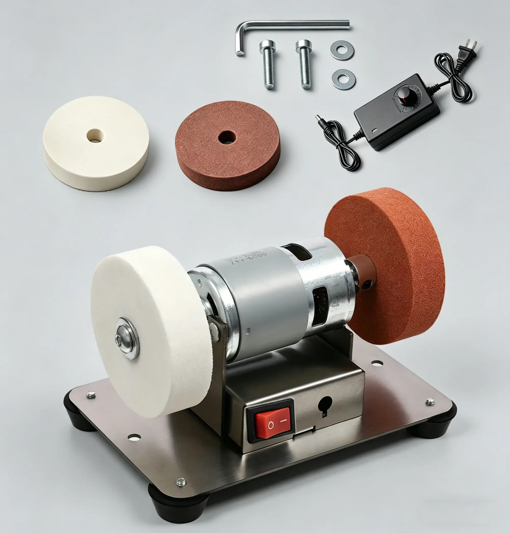 2026Mini Bench Grinder, Electric Benchtop Sander, Electric Multi-Purpose Grinding Machine, Polishing Grinding Machine Small Grinder for Woodworking Knife Making(6.3 * 3.9 * 3.9in)
