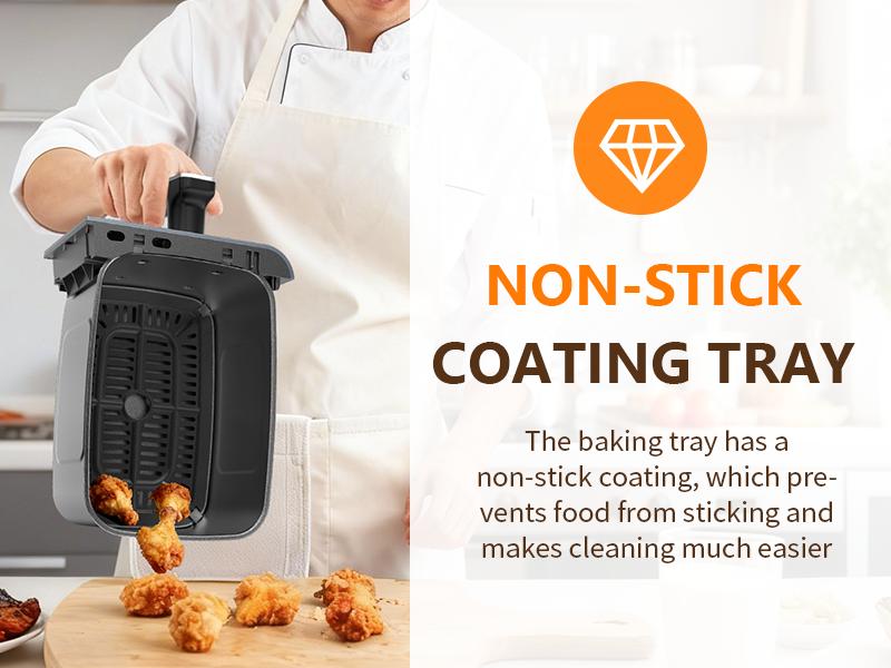 9QT Dual Basket Air Fryer, 2 Independent 4.5Qt Baskets with Sync Finish & Hi-Fry, Double Digital Oven with Easy-View Windows, Nonstick Dishwasher-Safe, Auto Shutoff - Black