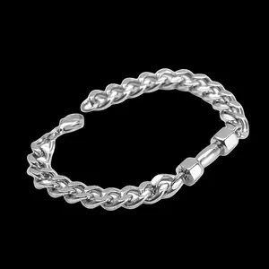 Stainless Steel Cuban Link Dumbbell Bracelet