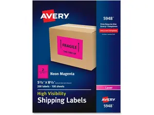Avery High-Visibility Neon Shipping Labels