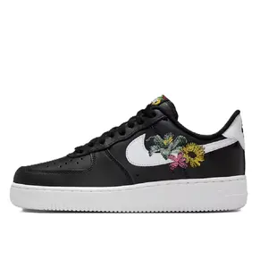 Women's Nike Air Force 1 '07 PRM 'Flowers' Blk/Wht-Mtlc Gold (IB6644 001)