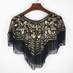 Sparkle Shawl Tassel Women's Summer Lightweight Sun Protection Dress Blouse Net Embroidery Bead Outerwear