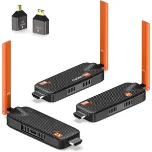 HDMI Transmitter and 2 Receivers, Support Up to 6 Receivers, 5.8G  HDMI  Extender Casting Content for PC Laptop Camera  Box to Multiple TVs Monitors Projectors -165FT