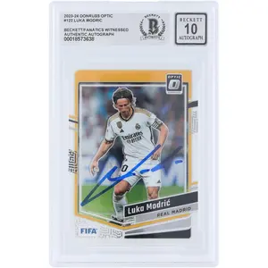 Luka Modric Real Madrid CF Autographed 2023-24 Panini Donruss Optic #122 Beckett Fanatics Witnessed Authenticated 10 Card - Fanatics Authentic Certified