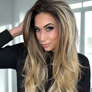 IMstyle Millie Glueless Chocolate Brown with Blonde Highlight Layer Cut 13*4 Free Parting Lace Front Wig For Daily Wear