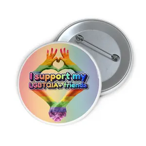 I Support My LGBTQIA+ Friends pinback button ally fashion accessory