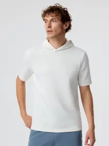 Fioboc Minimalist Men's Modal Hoodie - Premium Quiet Luxury Short Sleeve Athletic Tee